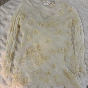 Victoria Secret White Sheer long sleeve Top